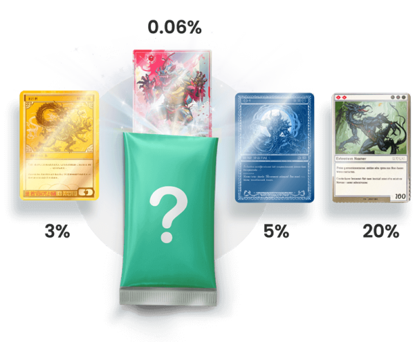 收藏卡掉落率設定介面：精確控制 R、SR、SSR 稀有度頻率，提升集換式卡牌 TCG 市場價值